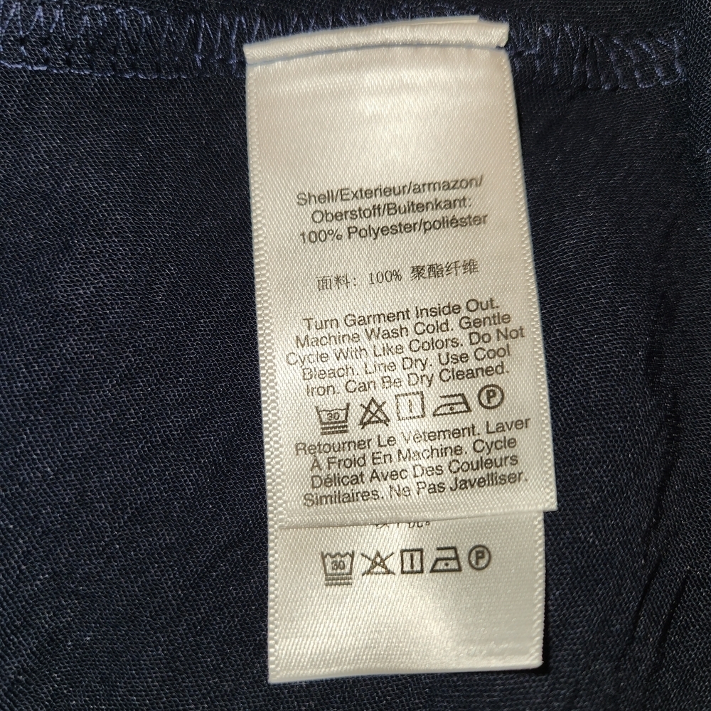 NWT DKNY Navy Blue Sleeveless Shirt Dress With Tie Size 10 Lightweight Flowy - Picture 10 of 14